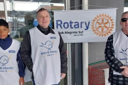 Na querência de Alegrete, a solidariedade fez pouso firme quando os companheiros do Rotary Sul arregaçaram as mangas pra encher os galpões do Banco de Alimentos