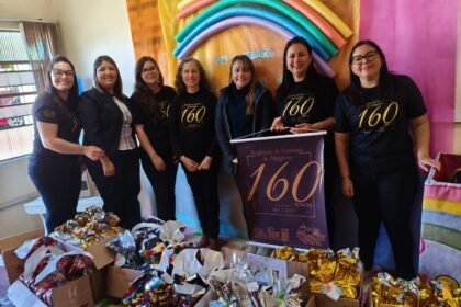 Nos campos de nossa querência, uma ação mais bela que entardecer na fronteira leva alegria para a gurizada da EMEI Tenente Salustiano Prates